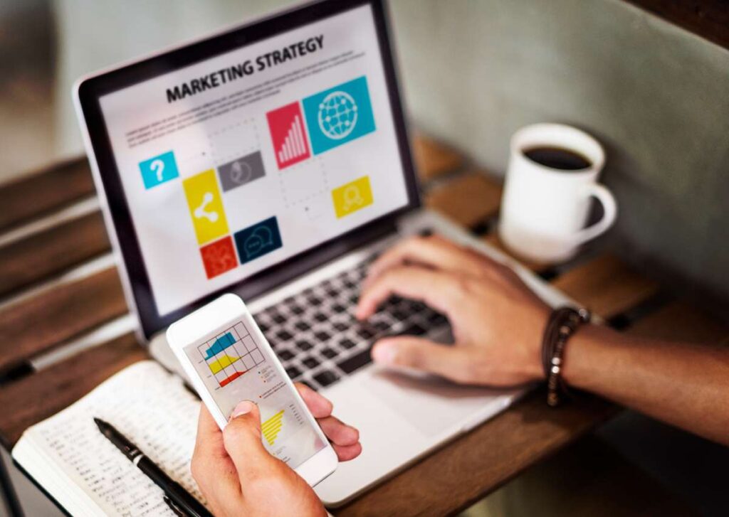 A team providing digital marketing help to startups